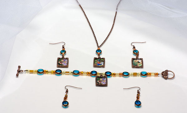 Blue and copper with photos blue and copper with photos